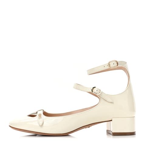 CHRISTIAN DIOR Patent Calfskin Aime Ballet Flats 36.5.